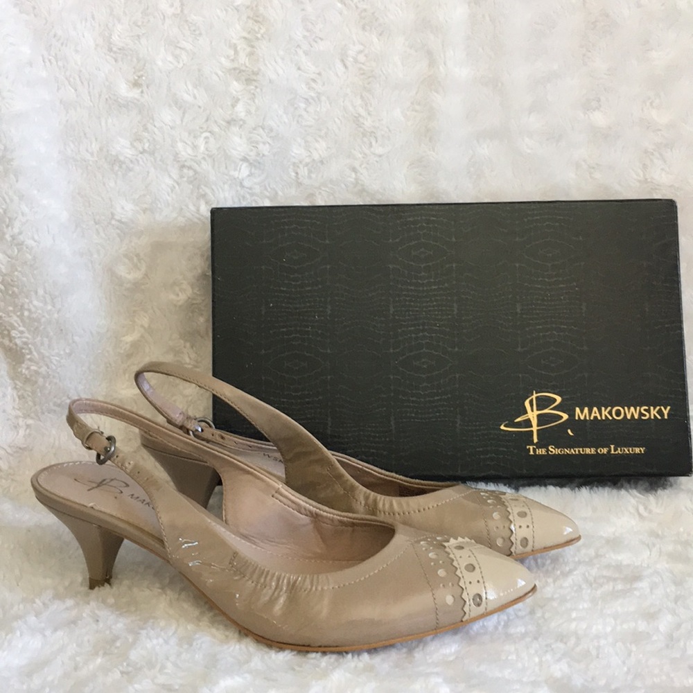 Two tone Kitten heels / Sling backs Wingtip